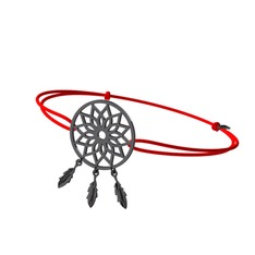 Dreamcatcher Bileklik - 925 ayar siyah rodyum kaplama gümüş bileklik #mu2rgh