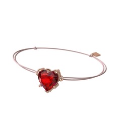 Ena Kalp Bileklik - Garnet 925 ayar rose altın kaplama gümüş bileklik #12fo623