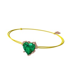 Ena Kalp Bileklik - Yeşil kuvars 14 ayar rose altın bileklik #12yed3w