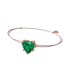 Ena Kalp Bileklik - Yeşil kuvars 18 ayar rose altın bileklik #184zwop