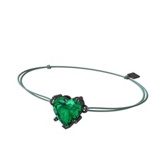 Ena Kalp Bileklik - Yeşil kuvars 925 ayar siyah rodyum kaplama gümüş bileklik #1h8unhn