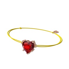 Ena Kalp Bileklik - Garnet 18 ayar rose altın bileklik #1o5lgk0