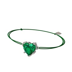 Ena Kalp Bileklik - Yeşil kuvars 8 ayar beyaz altın bileklik #gfoe98