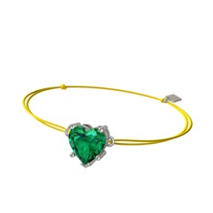 Ena Kalp Bileklik - Yeşil kuvars 8 ayar beyaz altın bileklik #y13qvt