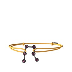 Gemini Bileklik - Kök yakut 925 ayar siyah rodyum kaplama gümüş bileklik #1x19yk3