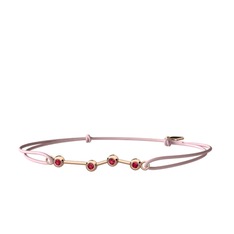 Rodolit garnet 14 ayar rose altın bileklik