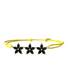 Markiz Yasemin Çiçeği Bileklik - Siyah zirkon 14 ayar altın bileklik #zmhv5u