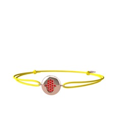 Lida Hamsa Bileklik - Garnet 18 ayar rose altın bileklik #ofix46