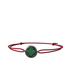 Lida Yonca Bileklik - Yeşil kuvars 925 ayar siyah rodyum kaplama gümüş bileklik #rn0584
