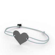 Kalp Bileklik - 925 ayar siyah rodyum kaplama gümüş bileklik #1wrlqho