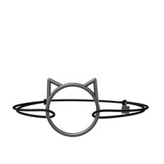 Pisica Kedi Bileklik - 925 ayar siyah rodyum kaplama gümüş bileklik #1lb1m9b