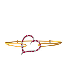 Meum Kalp Bileklik - Rodolit garnet 8 ayar beyaz altın bileklik #1hwx4sh