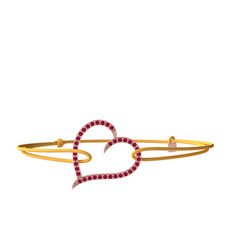 Meum Kalp Bileklik - Rodolit garnet 18 ayar rose altın bileklik #e53jtn