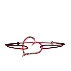Meum Kalp Bileklik - Rodolit garnet 925 ayar rose altın kaplama gümüş bileklik #ushfef