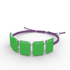 Akia Bileklik - Neon yeşil akrilik 925 ayar gümüş bileklik #1aed0o4