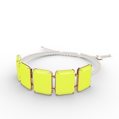 Akia Bileklik - Neon sarı akrilik 8 ayar rose altın bileklik #1cruaz9