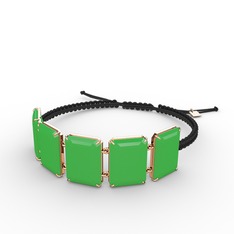 Akia Bileklik - Neon yeşil akrilik 925 ayar rose altın kaplama gümüş bileklik #1jjf4l9