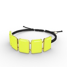 Akia Bileklik - Neon sarı akrilik 8 ayar altın bileklik #1ngc522