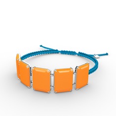 Akia Bileklik - Neon turuncu akrilik 925 ayar gümüş bileklik #1v4us7l