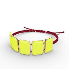 Akia Bileklik - Neon sarı akrilik 14 ayar rose altın bileklik #fbmq1l