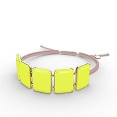 Akia Bileklik - Neon sarı akrilik 18 ayar altın bileklik #j7imi4