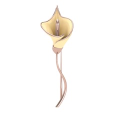 Kala Çiçeği Broş - 18 ayar rose altın broş (Ekru mineli) #11t75pa