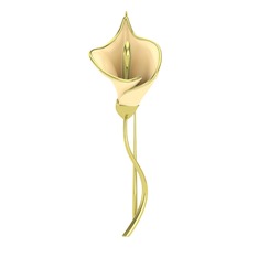Kala Çiçeği Broş - 14 ayar altın broş (Ekru mineli) #1qhn0pc