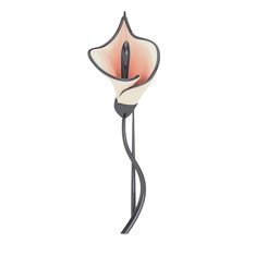 Kala Çiçeği Broş - 925 ayar siyah rodyum kaplama gümüş broş (Pastel pembe mineli) #lvqdi0