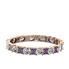 Vanea Bilezik - Swarovski ve lab safir 925 ayar rose altın kaplama gümüş bilezik #67988o