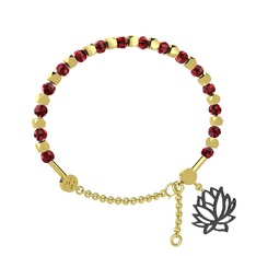 Mitra Lotus Bilezik - Garnet 14 ayar altın bilezik #17qsfjj