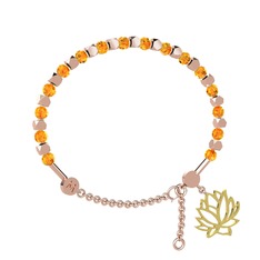 Mitra Lotus Bilezik - Sitrin 18 ayar rose altın bilezik #186rmle