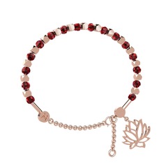 Mitra Lotus Bilezik - Garnet 14 ayar rose altın bilezik #1brm0lg