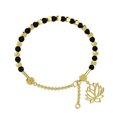 Mitra Lotus Bilezik - Siyah zirkon 8 ayar altın bilezik #1d4mopv