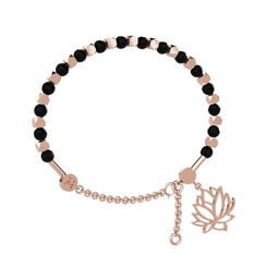 Mitra Lotus Bilezik - Siyah zirkon 925 ayar rose altın kaplama gümüş bilezik #1di9hq2