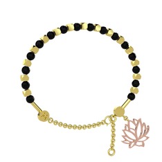 Mitra Lotus Bilezik - Siyah zirkon 18 ayar altın bilezik #1e33enu