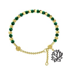 Mitra Lotus Bilezik - Yeşil kuvars 8 ayar altın bilezik #1f08fl8