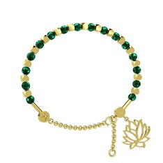 Mitra Lotus Bilezik - Yeşil kuvars 8 ayar altın bilezik #1hi3a7u