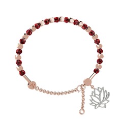 Mitra Lotus Bilezik - Garnet 14 ayar rose altın bilezik #1ostd02