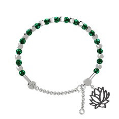 Mitra Lotus Bilezik - Yeşil kuvars 925 ayar gümüş bilezik #1v6k4co