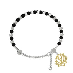 Mitra Lotus Bilezik - Siyah zirkon 14 ayar beyaz altın bilezik #1vok2h