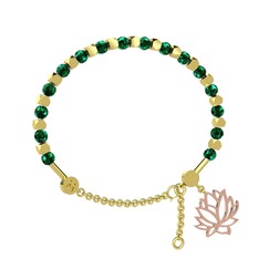 Mitra Lotus Bilezik - Yeşil kuvars 8 ayar altın bilezik #bkevyn