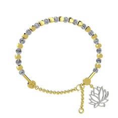Mitra Lotus Bilezik - Beyaz zirkon 8 ayar altın bilezik #mx0br1
