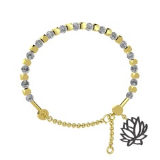 Mitra Lotus Bilezik - Beyaz zirkon 14 ayar altın bilezik #pfifhj