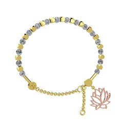 Mitra Lotus Bilezik - Beyaz zirkon 925 ayar altın kaplama gümüş bilezik #shf13o