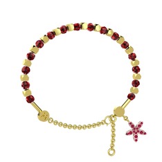 Mitra Yasemin Çiçeği Bilezik - Garnet ve rodolit garnet 8 ayar altın bilezik #6rn1wx