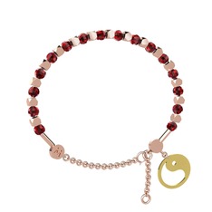 Mitra Yin Yang Bilezik - Garnet 18 ayar rose altın bilezik #1ltszrz