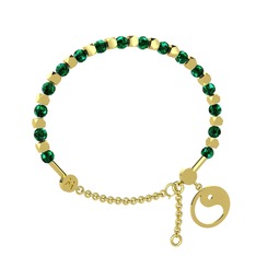 Mitra Yin Yang Bilezik - Yeşil kuvars 8 ayar altın bilezik #1wuefp8