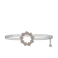 Lily Bilezik - Swarovski 18 ayar rose altın bilezik (40 cm beyaz altın rolo zincir) #fdn3df