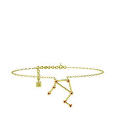 Libra Halhal - Garnet 18 ayar altın bilezik (20 cm gümüş rolo zincir) #13vg8qt