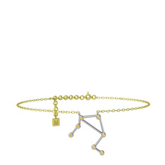 Libra Halhal - Sitrin 8 ayar beyaz altın bilezik (20 cm altın rolo zincir) #16q71s9